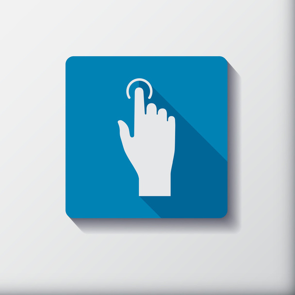 Hand with pressed finger - Vector, Image