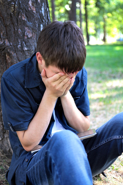 Sad Teenager outdoor - Фото, изображение