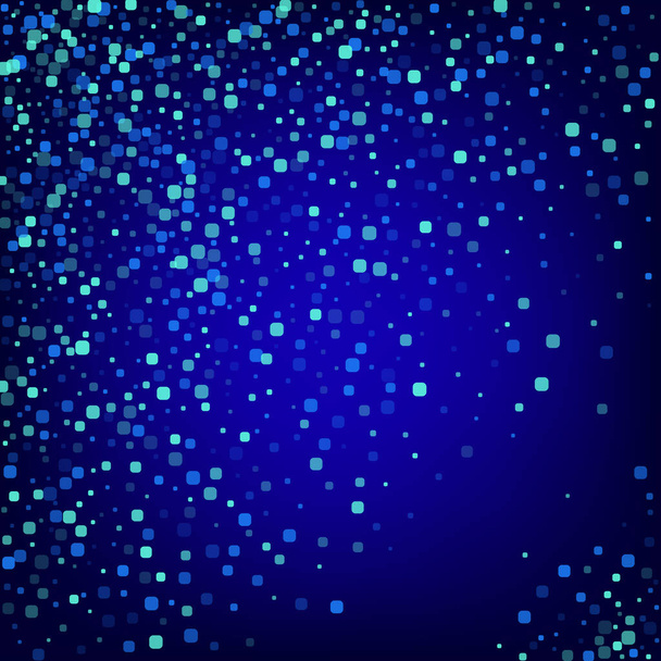 Turquoise Rhombus Top Blue Vector Background. Independence Confetti Texture. Effect Particle Invitation. Blue Celebration Backdrop. - Vecteur, image