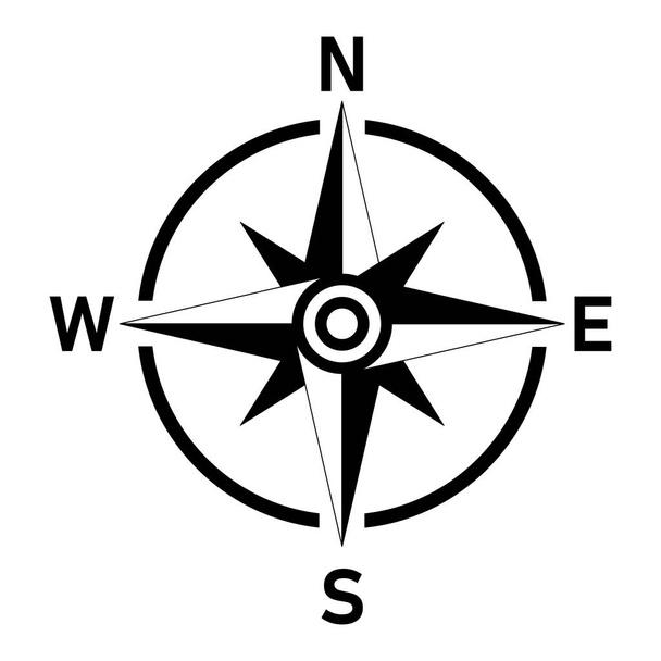 Vektor iránytű ikon. Rózsa északon, délen, keleten és nyugaton jelzi - Vektor, kép