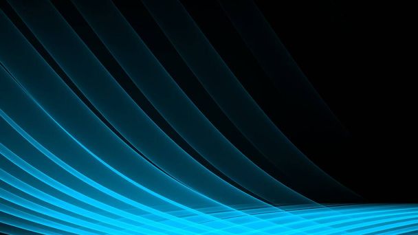 背景抽象8Kブルーホワイトライトブルーブラックダークブルーの波線曲線グラデーション - 写真・画像