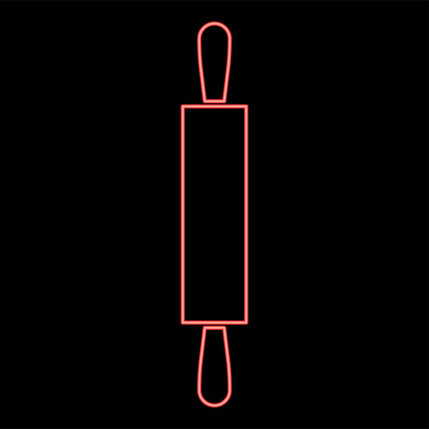Néon rouleau à pâtisserie couleur rouge vectoriel illustration plat style lumière image - Vecteur, image