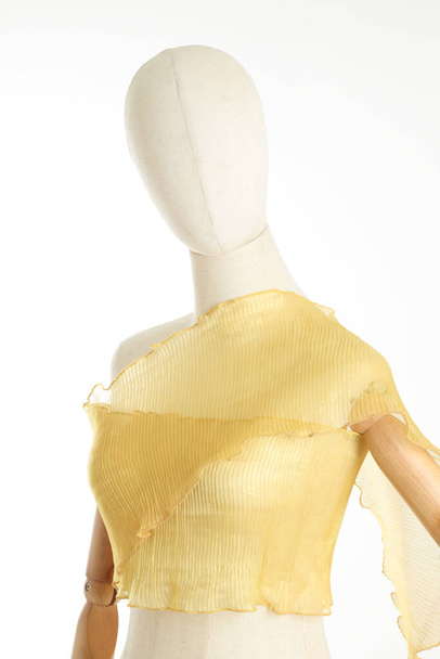 Thai pleat shawl wraped on the female mannequin on the white background. - Foto, immagini