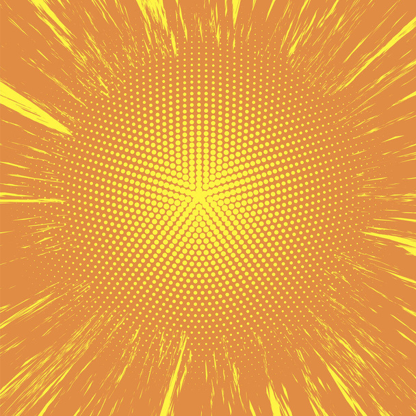 Вибуховий спалах, вибух Картуна, зоряний вибух Ізольований на жовтому тлі - Фото, зображення