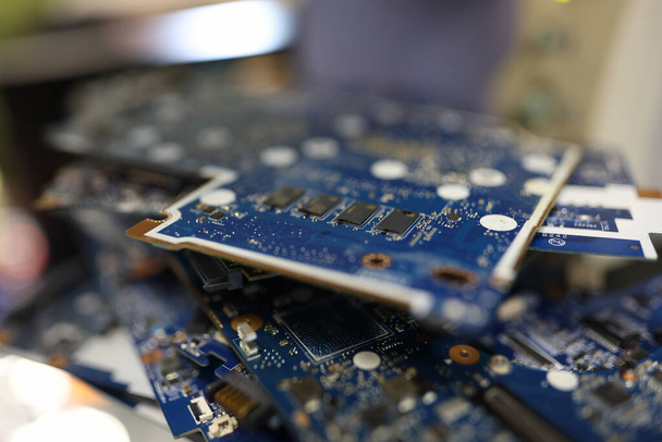 Elektronische chipset of microschakeling van een computerclose-up - Foto, afbeelding