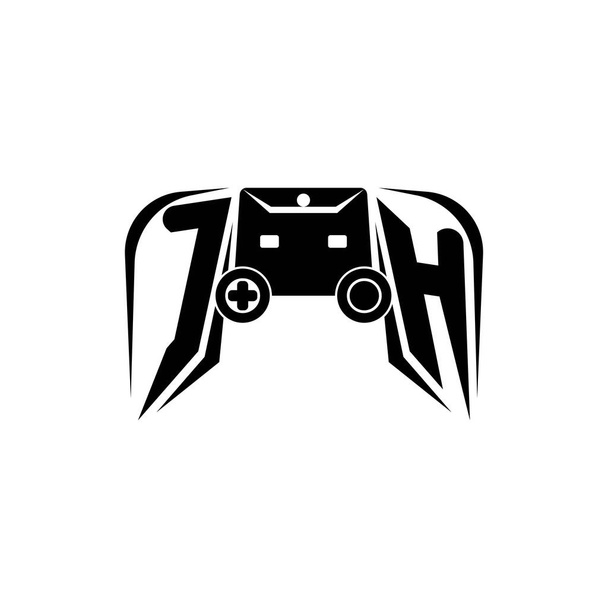 CH Logo inicial del juego ESport. Plantilla de vector de estilo de consola de juego - Vector, imagen