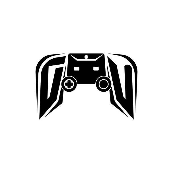 DU Inicial logo de juego de ESport. Plantilla de vector de estilo de consola de juego - Vector, Imagen
