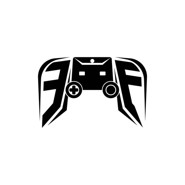 Logo inicial de juego de ESport de EF. Plantilla de vector de estilo de consola de juego - Vector, Imagen