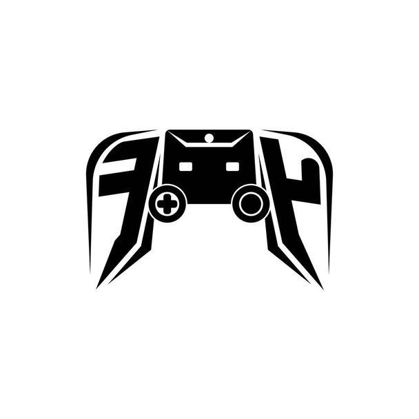 平成初期ESportゲームロゴ。ゲームコンソール形状ベクトルテンプレート - ベクター画像