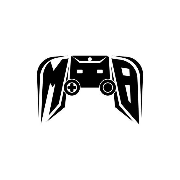MB Initiële ESport gaming logo. Spel console vorm stijl vector template - Vector, afbeelding