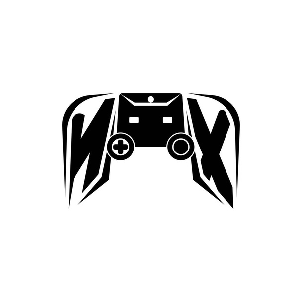 NX Initial ESport Gaming-Logo. Spielkonsole Form Stil Vektor-Vorlage - Vektor, Bild