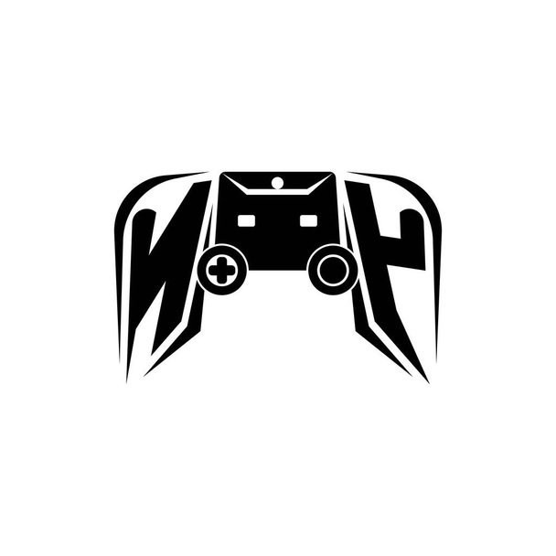NY Inicial logo de juego de ESport. Plantilla de vector de estilo de consola de juego - Vector, Imagen