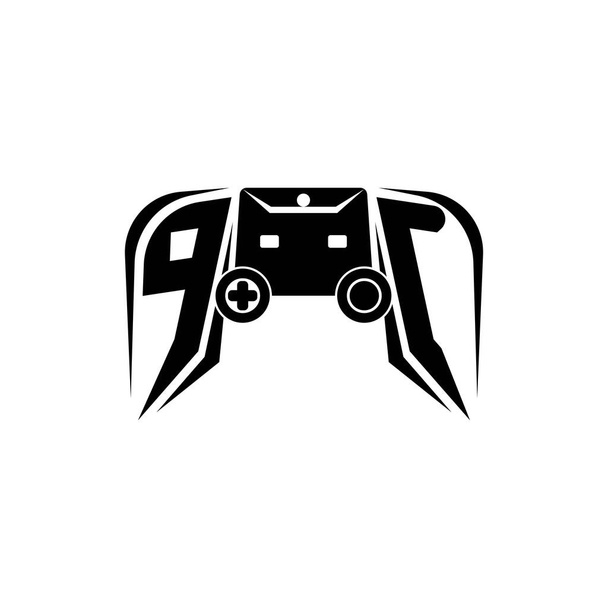 PC inicial ESport logo de juego. Plantilla de vector de estilo de consola de juego - Vector, Imagen