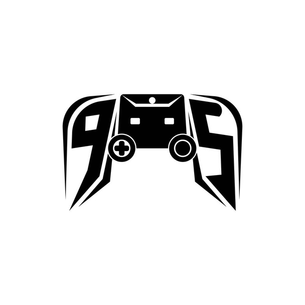 PS logotipo inicial de juego de ESport. Plantilla de vector de estilo de consola de juego - Vector, Imagen