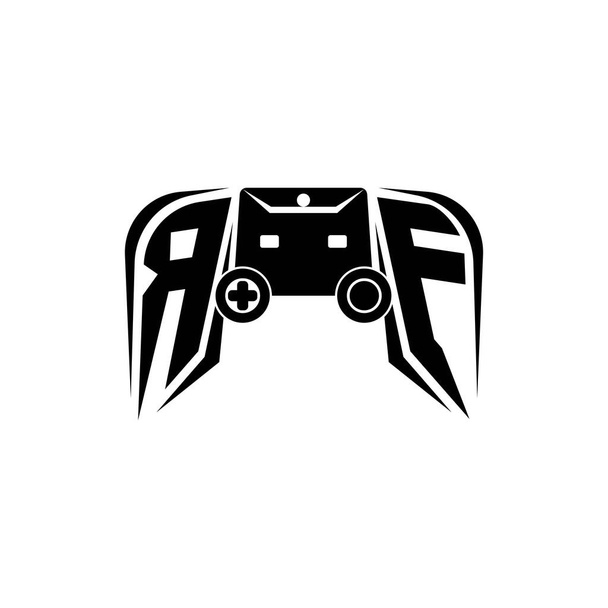 RF Inicial logotipo de juego de ESport. Plantilla de vector de estilo de consola de juego - Vector, Imagen