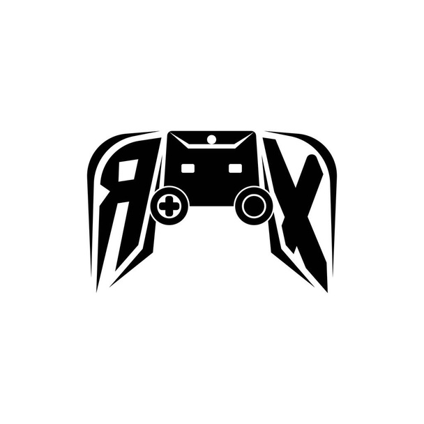 RX Logo inicial de juegos de ESport. Plantilla de vector de estilo de consola de juego - Vector, Imagen