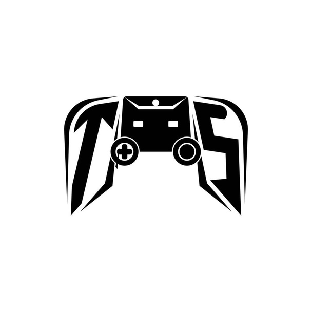 TS Logo inicial de juego de ESport. Plantilla de vector de estilo de consola de juego - Vector, Imagen