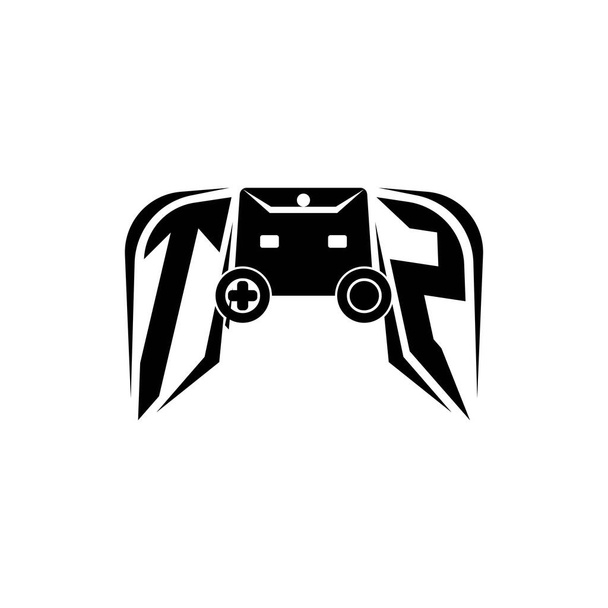 TZ Logo inicial de juego de ESport. Plantilla de vector de estilo de consola de juego - Vector, Imagen