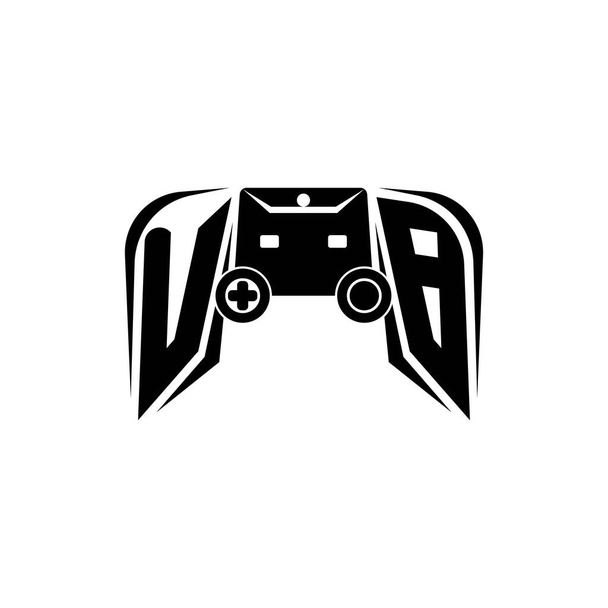 UB Inicial logotipo de juego de ESport. Plantilla de vector de estilo de consola de juego - Vector, Imagen