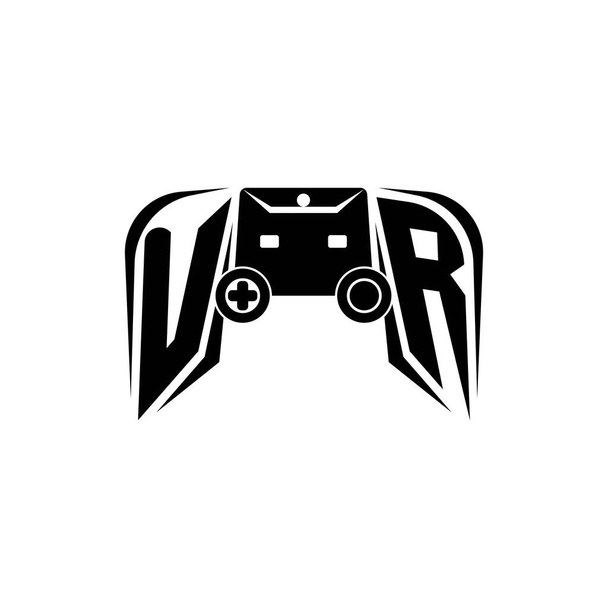 UR Inicial logotipo de juego de ESport. Plantilla de vector de estilo de consola de juego - Vector, Imagen