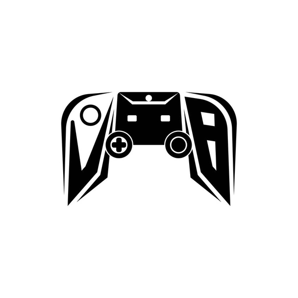 VB Logo inicial de juego de ESport. Plantilla de vector de estilo de consola de juego - Vector, Imagen