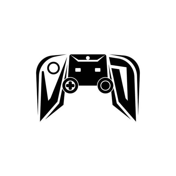 VD Inicial logotipo de juego de ESport. Plantilla de vector de estilo de consola de juego - Vector, Imagen