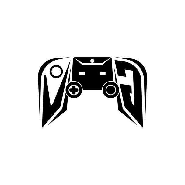 VG初期ESportゲームロゴ。ゲームコンソール形状ベクトルテンプレート - ベクター画像