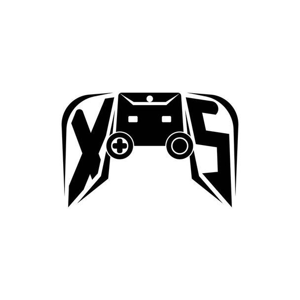 XS Logo de juego inicial de ESport. Plantilla de vector de estilo de consola de juego - Vector, Imagen