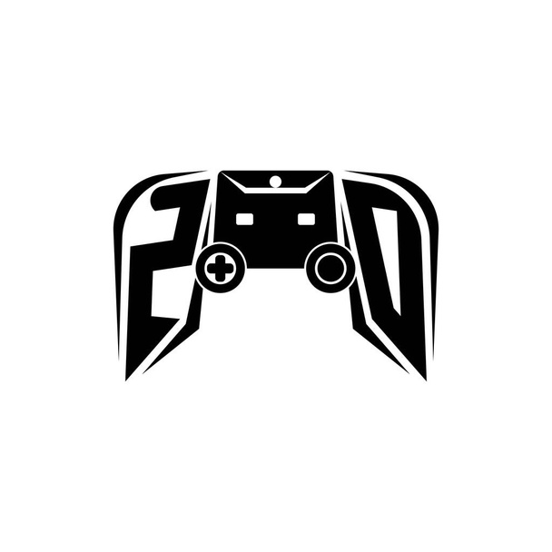 ZO Initial ESport gaming logo. Spel console vorm stijl vector template - Vector, afbeelding
