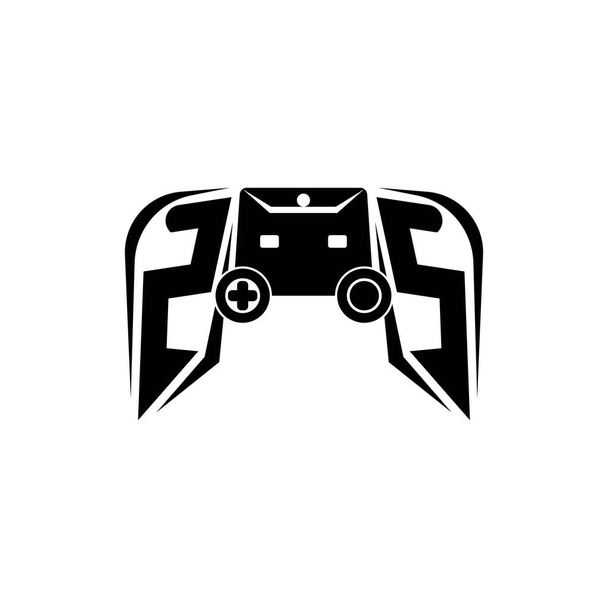 ZS Initial ESportのゲームロゴ。ゲームコンソール形状ベクトルテンプレート - ベクター画像