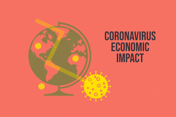 Stock market down on Coronavirus fears. Economic crisis concept. - Фото, изображение
