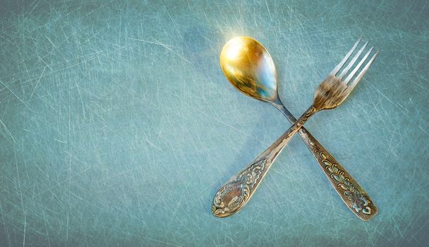 Vintage spoon and fork - Photo, Image