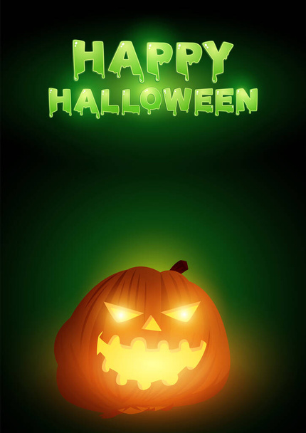 Happy Halloween tekst met Jack O Lantern als decoratie, vector illustratie EPS 10 - Vector, afbeelding