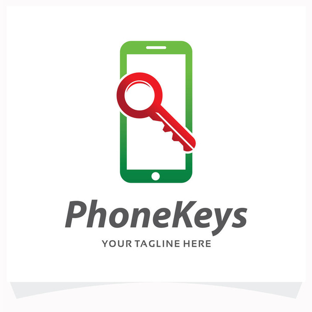 Phone Keys Logo Design Sjabloon met witte achtergrond - Vector, afbeelding