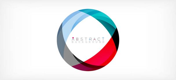 Color circle shapes, minimal geometric background. Trendy dynamic composition. Vector Illustration For Wallpaper, Banner, Background, Landing Page - Vettoriali, immagini