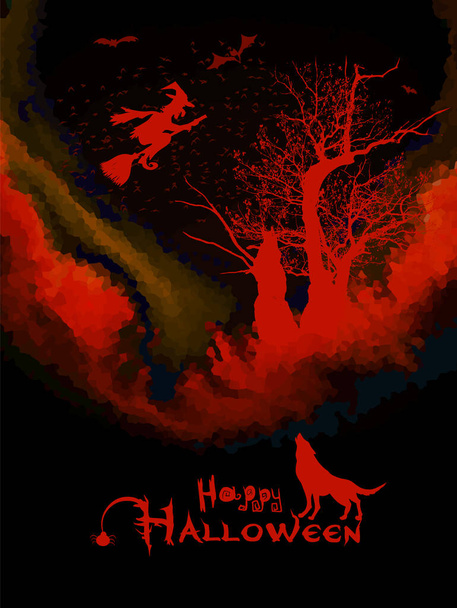 Happy Halloween text design background, vector illustration - Vector, Image