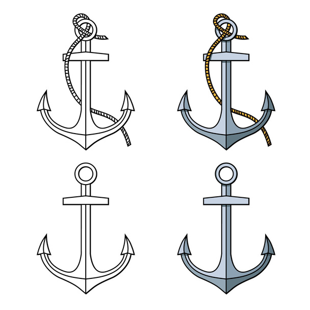 Set with isolated anchors. - Vector, Image