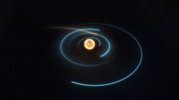 Komet oder Asteroid kreuzt planetarische Umlaufbahnen innerhalb des Sonnensystems - Filmmaterial, Video