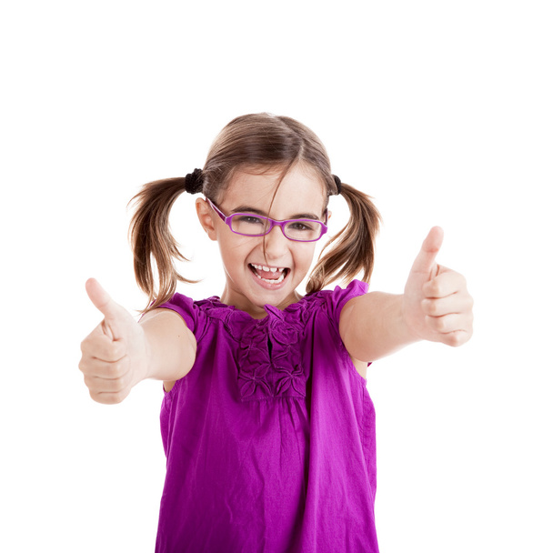 Girl with thumbs up - Foto, immagini