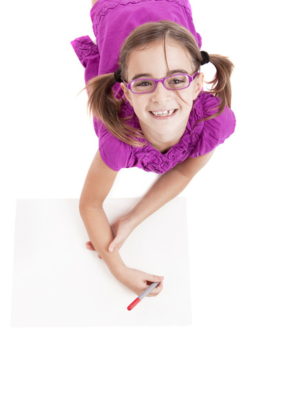 Girl making drawings - Foto, Imagen
