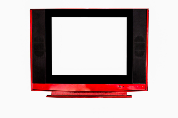 elszigetelt fehér piros televíziós közelről - Fotó, kép