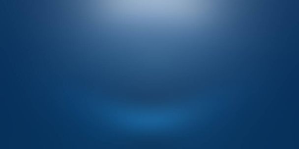 Abstrakter Luxus-Farbverlauf Blauer Hintergrund. Glattes Dunkelblau mit schwarzer Vignette. - Foto, Bild