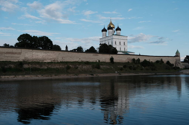 Russia, Pskov, Velikaya River, summer evening - Photo, Image