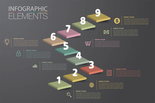 step up of business successful concept. stair infographic vector - Vector, Imagen