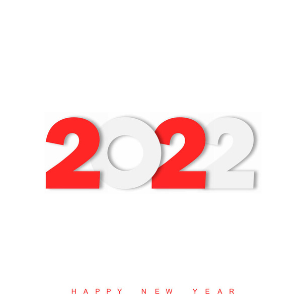 Feliz Ano Novo 2022 design de texto. Brochura modelo de design, cartão postal, banner. Ilustração vetorial - Vetor, Imagem