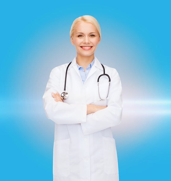smiling female doctor with stethoscope - Photo, Image