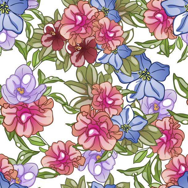 Flowers print. Elegance seamless pattern. - Vektor, obrázek
