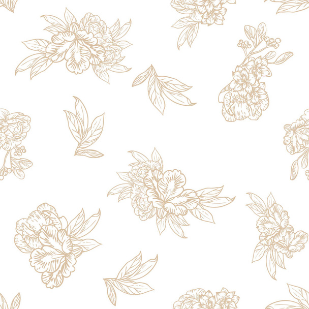 Abstract elegance seamless pattern with floral background - Vettoriali, immagini