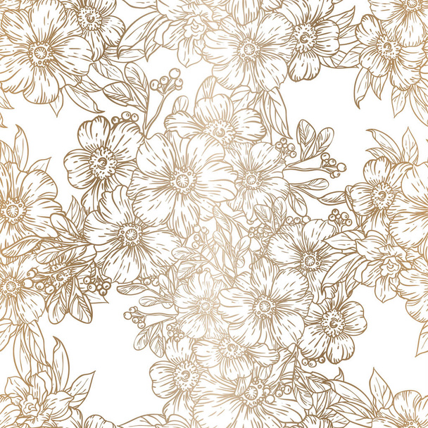 Abstract elegance seamless pattern with floral background - Vector, afbeelding