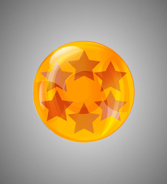 6つ星の7つの光沢のあるボールのセット - ベクター画像